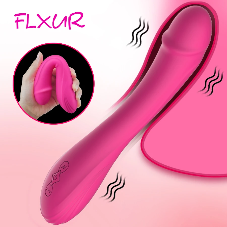 FLXUR-consolador vibrador para mujer, estimulador de clítoris, silicona suave, punto G, Vagina, masturbador femenino, Juguetes sexuales para adultos