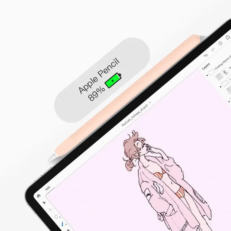 Anti-scroll Soft Silicone Protective Sleeve Pouch Case Skin Cover Cute Cat Ear Nib Cover For Apple  iPad Pencil 2nd Generation