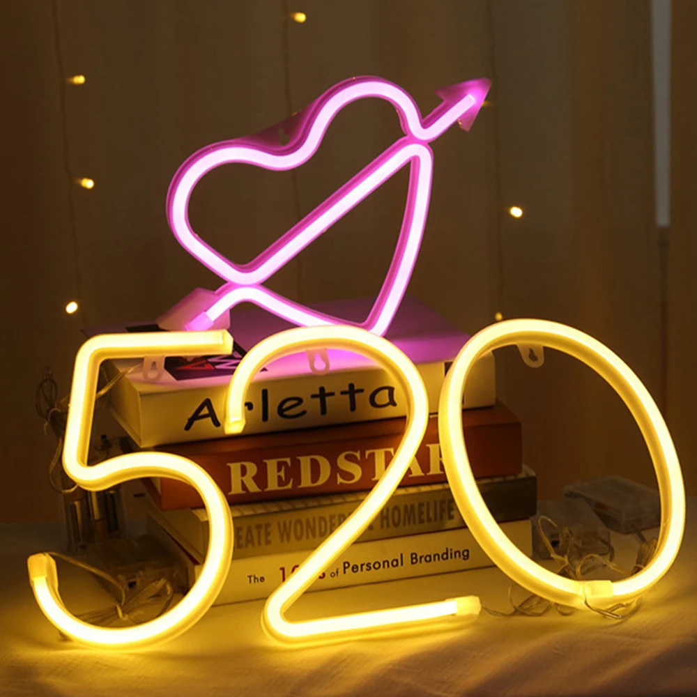 

Night Light Neon Strip Alphabet Lamp 26 Letters Number For Birthday Wedding Party Bedroom Wall Hanging Decor Light Night