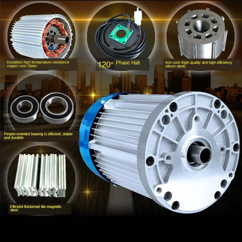 70V3000W 3600 Rpm/4800 Rpmไฟฟ้าสาม-สี่ล้อใหม่Energyสกู๊ตเตอร์High-Power DC Brushlessขนาดใหญ่Differentialมอเตอร์