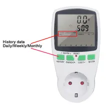 EU Socket Power and Energy Meter Digital 230V #3