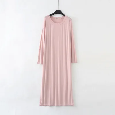 Winter Nightdress Women Modal Cotton Long Sleeve Nightgown Comfortable Loose Sleepwear Spring Autumn Night Shirt Female Dresses