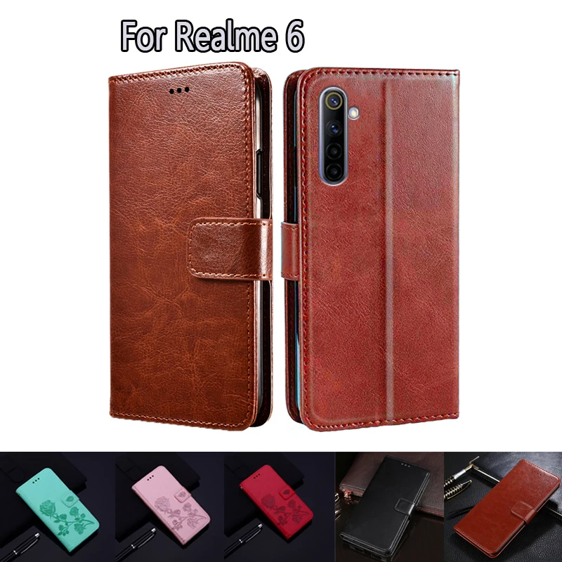 Flip Cover For OPPO Realme 6 Case Phone Protective Shell Funda Case For Realme6 Wallet Leather Hoesje Etui Book Capa Coque Bag