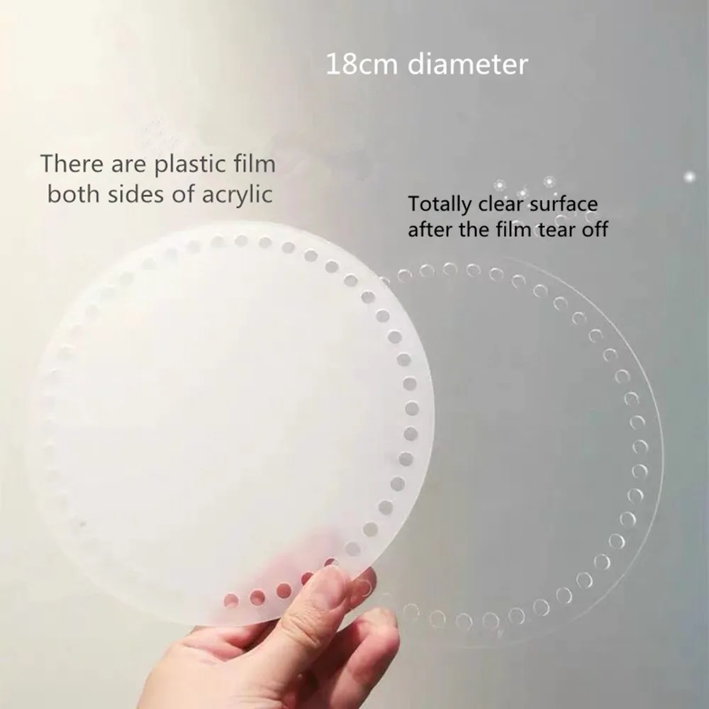 Clear Acrylic Round Disc with 46pcs Holes for DIY Acrylic Bag, 6pcs/lot