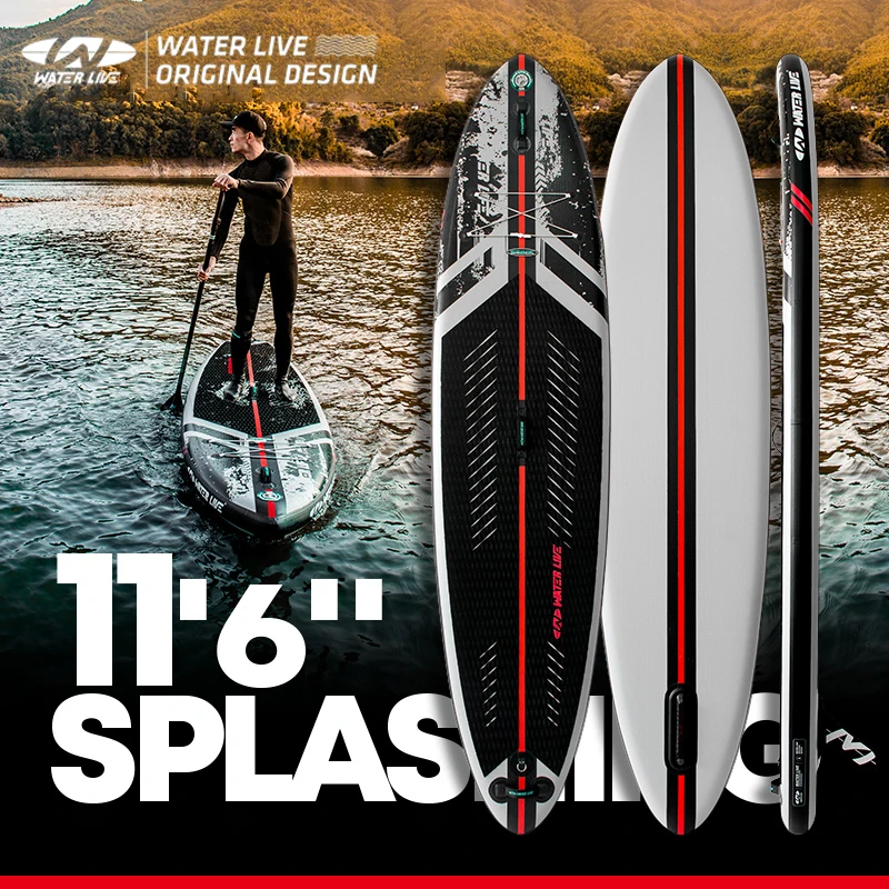 

WATERLIVE ZHUMO 11'6" Adult Standing Professional Sup Surfboard 2 Persons Double Surface Inflatable Board Aquatic Sports Board