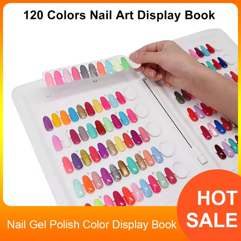 Nail Gel Polish Color Display Book 120 Colors Nail Polish Colors Chart Nail Polish UV Gel Color Card Nail Salon Nail Art Tools