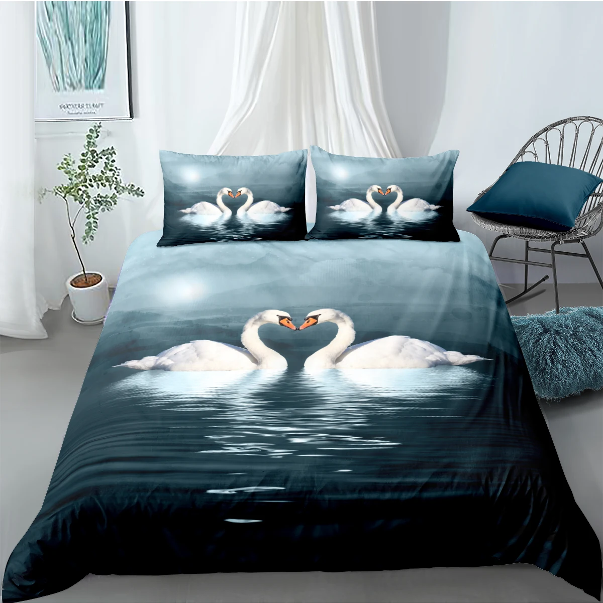 3D Peacock Bed Linen Bird Duvet Cover Sets Pillow Covers King Queen Super King Twin Double Size 160*220cm Animals Home Textile