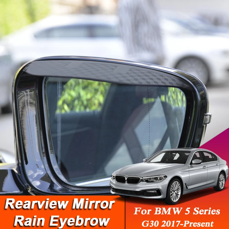 

Car-styling For BMW 5Series G30 2017-Present Carbon Fiber Rearview Mirror Eyebrow Rain Shield Anti-rain Cover Sticker Accessory