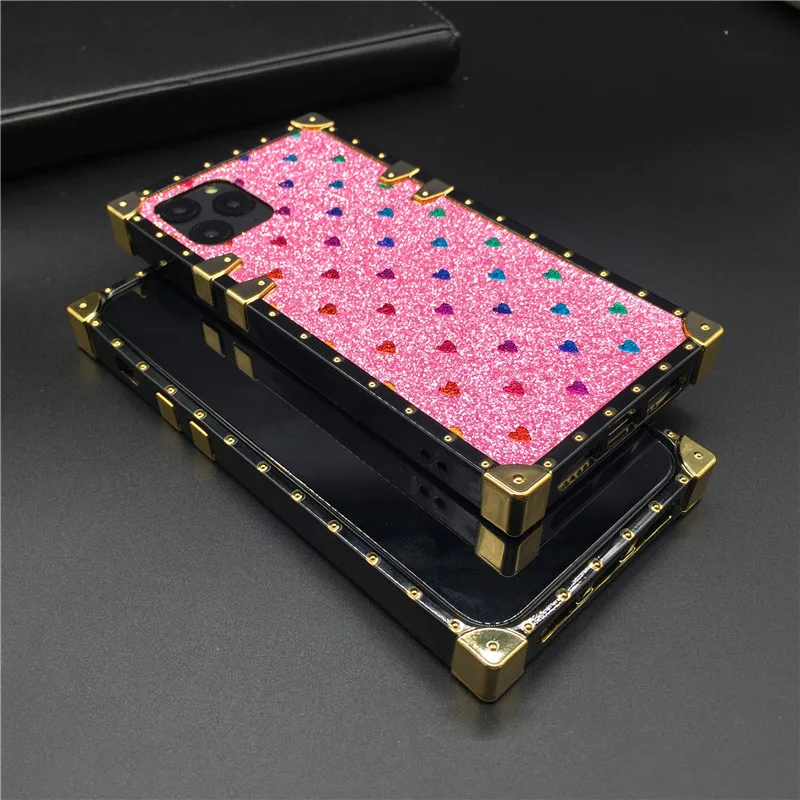 Luxury Bling Love Heart Cover Gold Glitter Bee Case for Samsung S24 Ultra S23 Plus S21 Note 20 10 9 S20 FE S22 Ultra S10