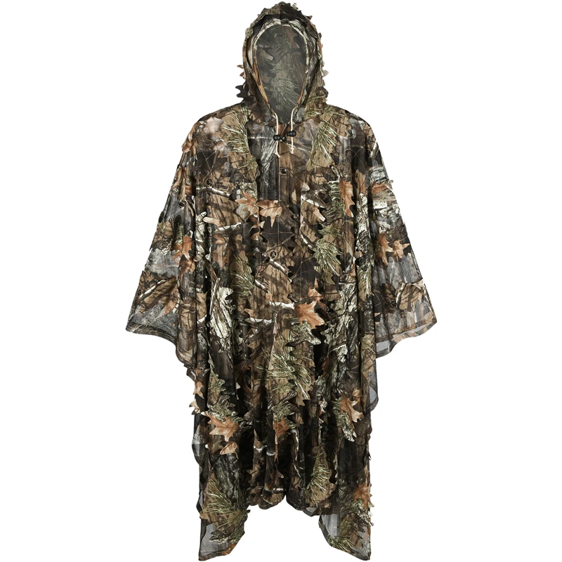 Bionic Maple Leaf Hunting Ghillie Suit 3D Camouflage Suits set Shooting Wildlife Clothes birdwatch Photography Poncho Cloak