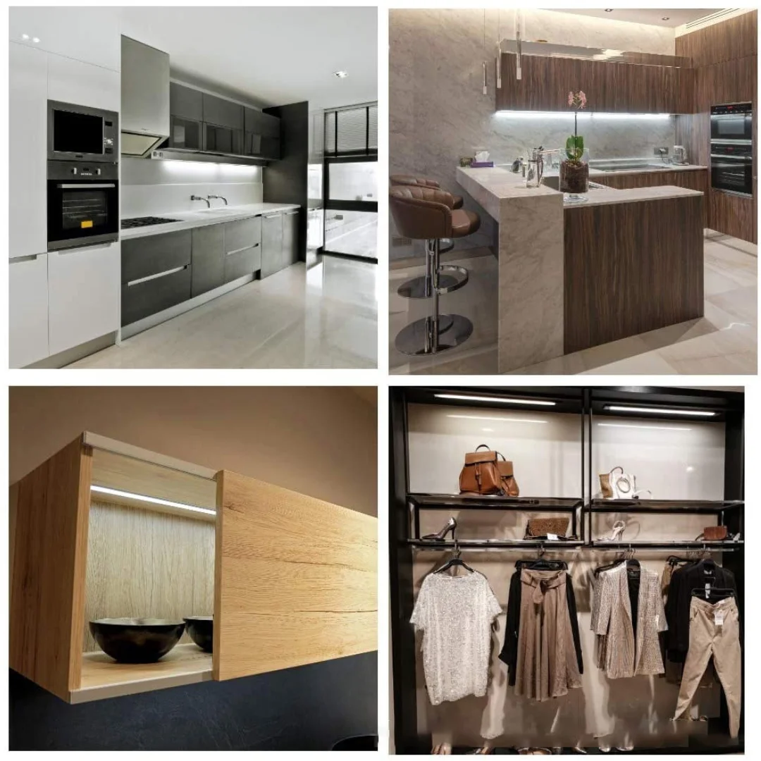 Ultra-thin LED Cabinet Light, Wireless Charging Kitchen Wall Lamp with Sensor