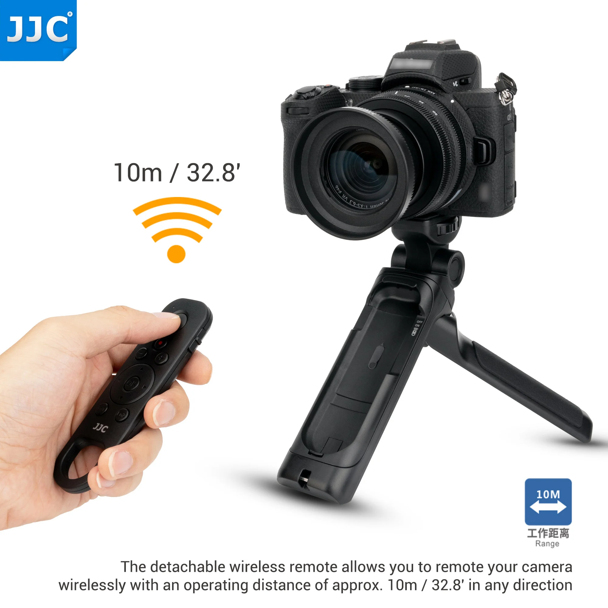 

JJC Wireless Remote Control Shooting Grip Mini Tripod for Nikon Z fc Z30 Z50 COOLPIX P950 A1000 B600 P1000 Camera Replaces ML-L7