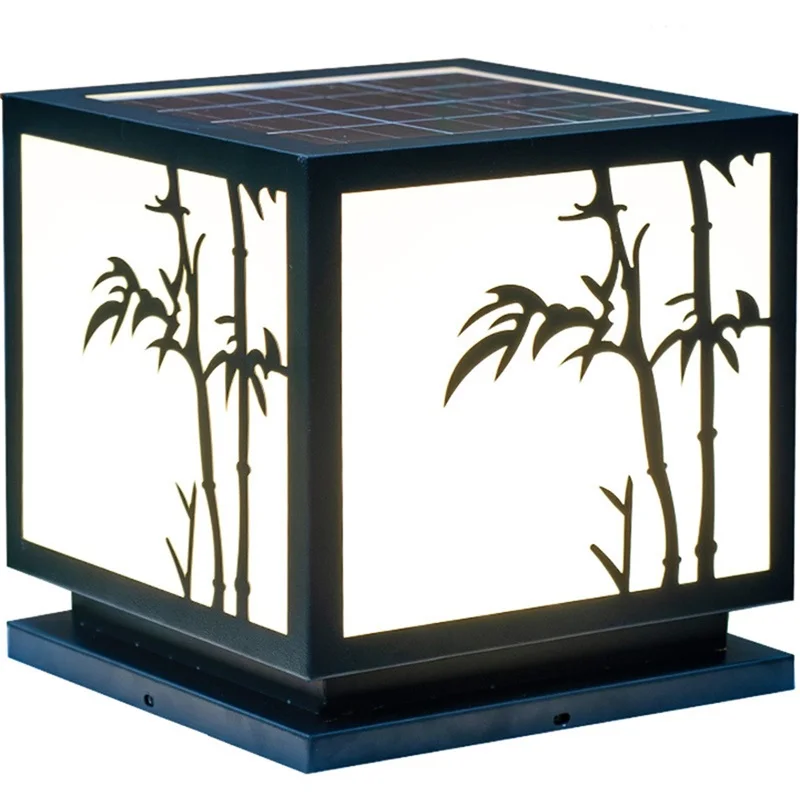 Outdoor Post Lamps Wall Light With Remote Control Solar Modern Waterproof IP65 LED For Home Garden