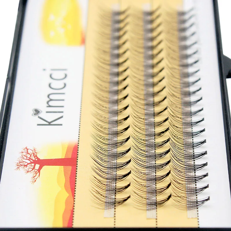 Kimcci 1Trays 10D Natural Long Black Faux Eyelash Extension Individual False Lashes Grafting Eyelashes Makeup Eye Beauty Cilia