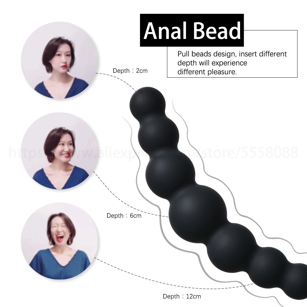 Handheld Anal Plug 7 Butt Beads Soft Silicone Sex Toys for Couple Female Vagina Masturbator Male Prostate Massage Adult Product