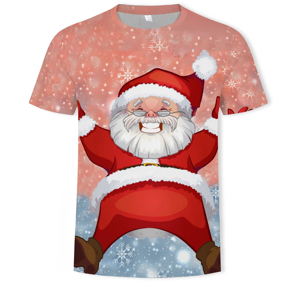 2021 Christmas gift men's T Shirts 3d Printe Rave party men Short Sleeve Christmas  O-Neck Tops Tee oversized T-shirt