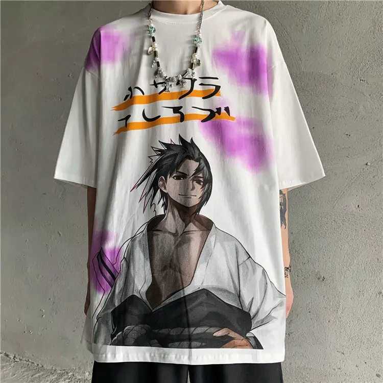 Hip Hop Cartoon T Shirt Men Japanese Anime T-Shirt Streetwear Harajuku Casual Short Sleeve Oversized Tops Summer Japan Tshirts