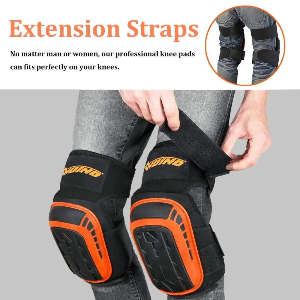 Heavy Duty Knee Pads for Work with Comfortable Gel Cushion Adjustable Straps and EVA Foam Padding for, Gardning, Cleaning,Tiling