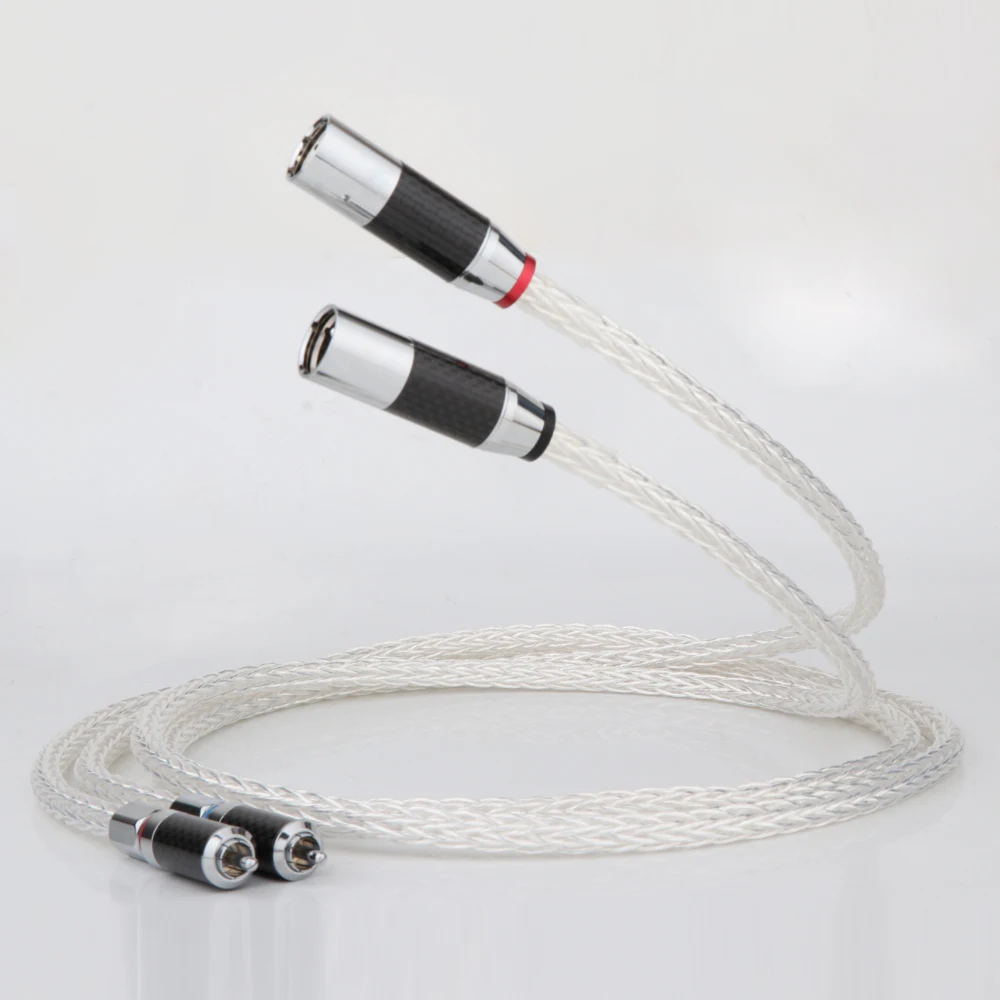 

1Pair OCC Silver plated XLR Audio cable Balance cable RCA Male TO XLR Male Female Connector Audio Cable 8AG Twist Cable