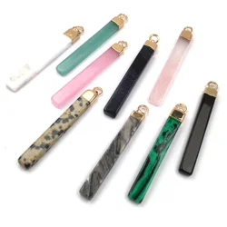 Natural Stone Crystal Pendant charm Rectangular Pendants for Jewelry Making Supplies DIY Fine necklace accessories size 5x45mm