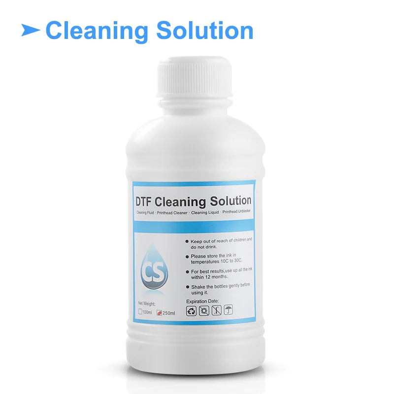 250ML DTF Cleaning Solution Print Head Cleaning Liquid Capping Station Cleaning Fluid Direct to Transfer Film Ink Cleaning Kit