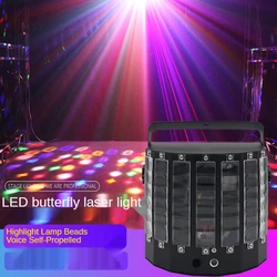 Voice-activated led butterfly lights disco dancing laser lights ktv flash colorful lights room bar lights stage lights.