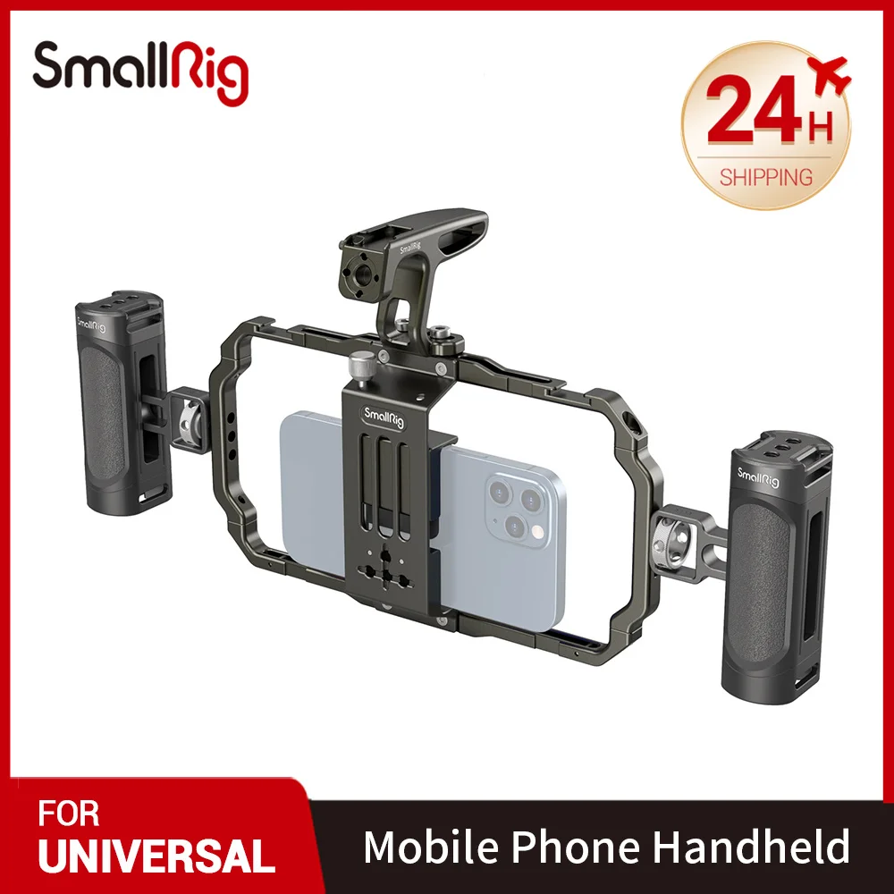 SmallRig Universal โทรศัพท์มือถือวิดีโอ Rig สำหรับ Iphone 13สมาร์ทโฟนกรงชุดกล้อง Vlog กระเป๋า3155