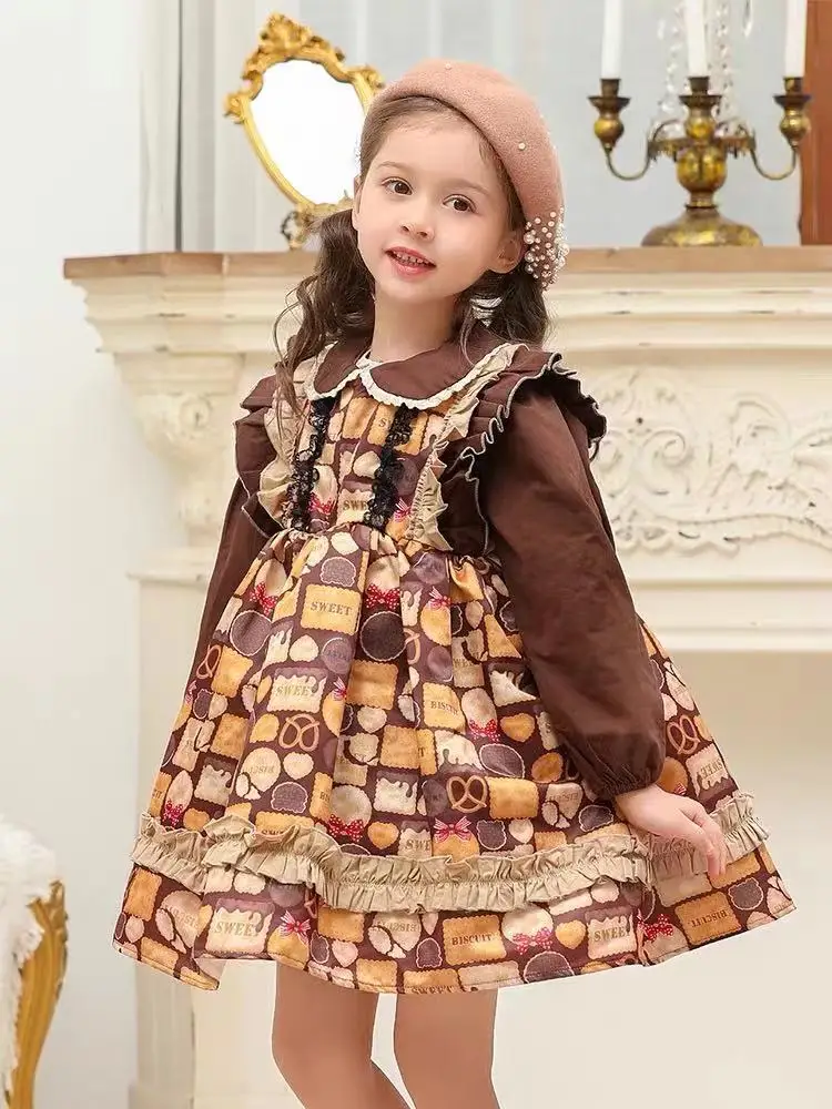 Spanish Children Clothes Lolita Suit Children Thanksgiving Day Clothes Lolita Princess Dress Girls Dress Flower Girl Eid Dress