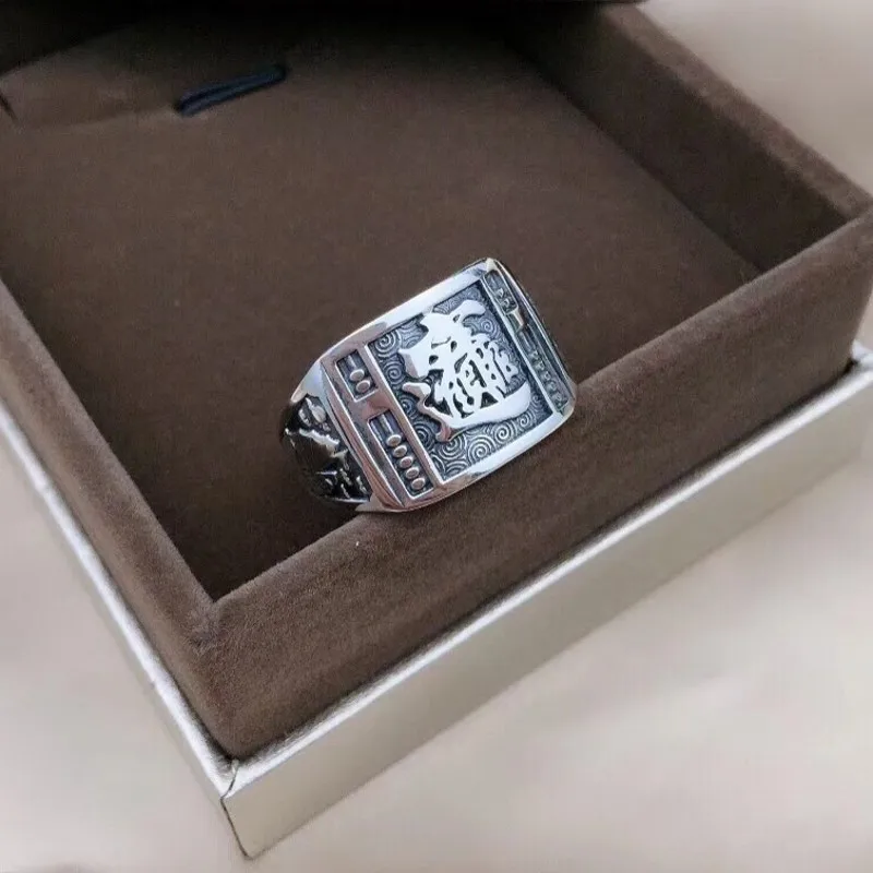 BOCAI New Real S999 Pure Silver Jewelry Lucky Faucet  Good Luck Blessing Fashion Man and Woman Rings