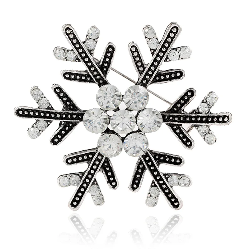 High quality Brooch Pin Christmas Snowflake Rhinestone Brooch Pin Christmas Gift