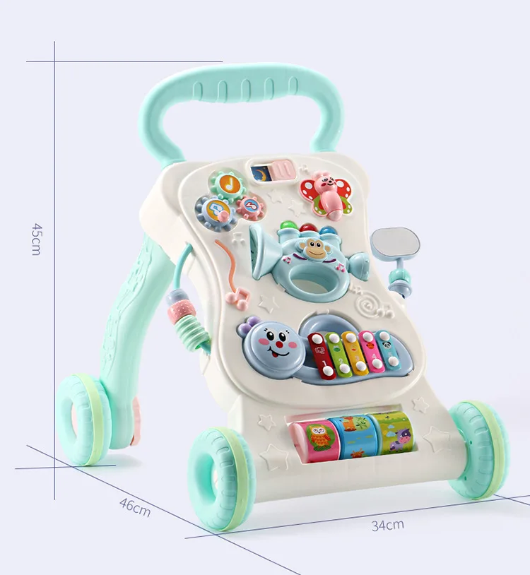 Multifunctional baby walker anti rollover trolley baby child music play adjustable speed walker