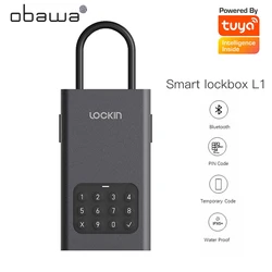 Obawa lockin l1 caixa de chave inteligente tuya app senha segurança digital à prova intempéries fixado na parede ao ar livre indoor caixa segura l1