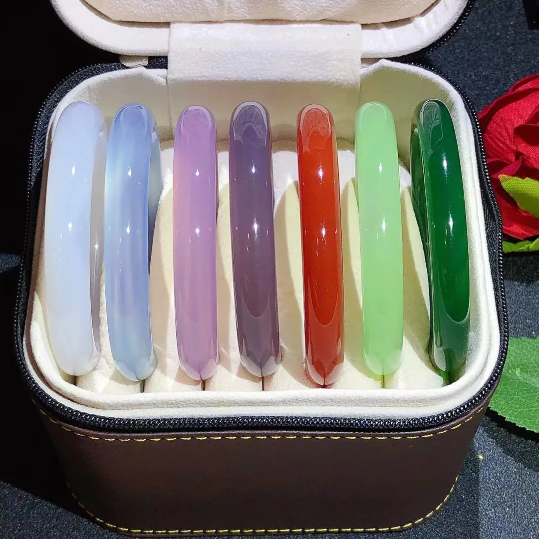 Latest Hot Style Natural Chalcedony Agate Bracelet Real Jade Bangle Boutique Multicolor Jewelry Send Certificat Fine Jewellry