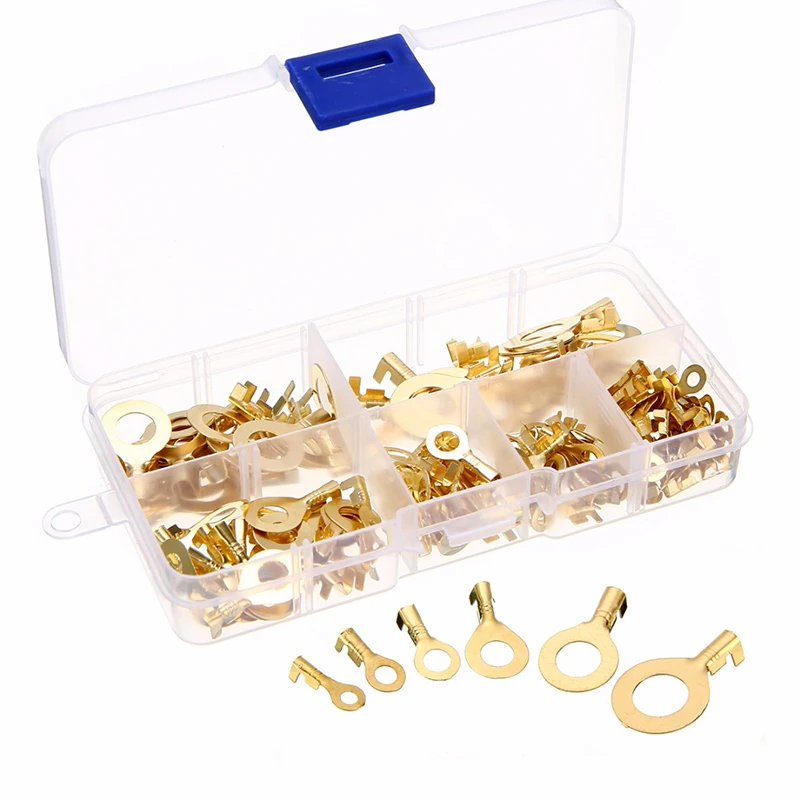 150PCS Car AccessoriesDJ431 Round Terminal Block Cold-Pressed Connector O-Type Tab Wiring Nose Copper Nose Combination Set