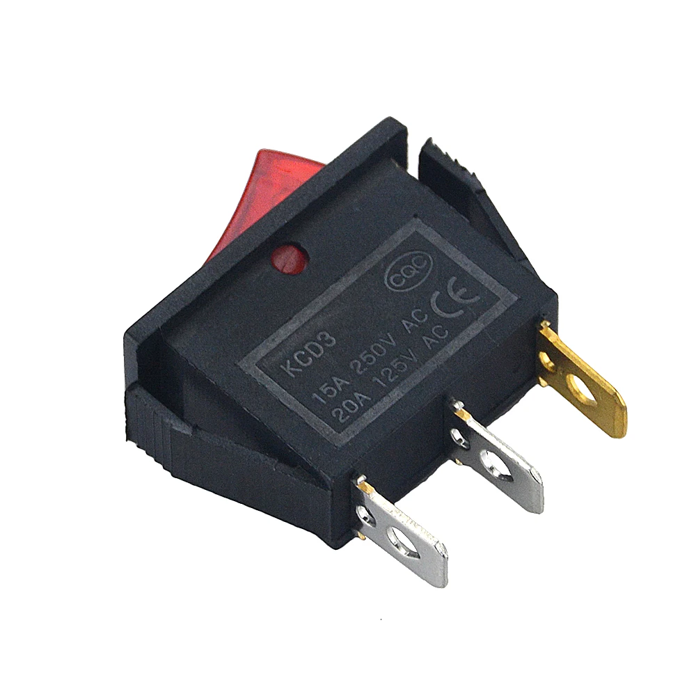 1PCS KCD3 Rocker Switch ON-OFF 2 Position Electrical equipment With Light Power Switch 16A 250VAC/ 20A 125VAC 30*13.5mm