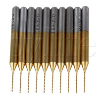 10pcs Titanium Coated Carbide Micro Drill Bit PCB End Mill With 1/8\