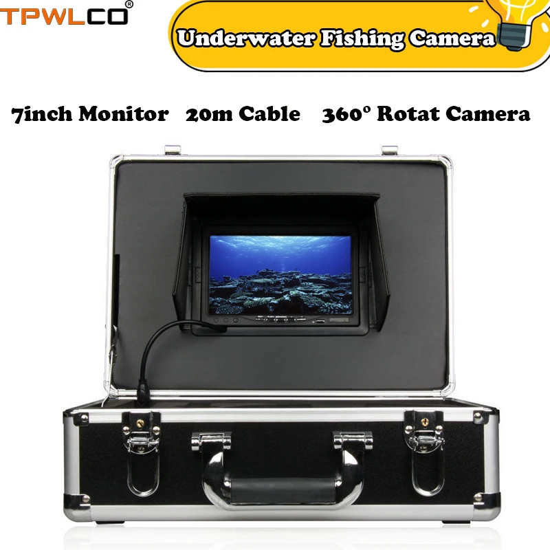 

Diameter 3.6mm 360°Rotation Camera With 14pcs LEDS 20m Cable DVR 7" Color Display Underwater Visual Fishing Camera System