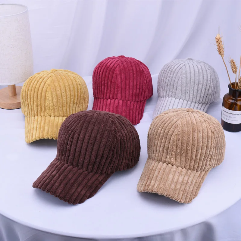 Corduroy Baseball Caps for Women Autumn Winter Hats for Women Snapback Hat Female Hip Hop Cap Gorras Bone Casquette Gorro