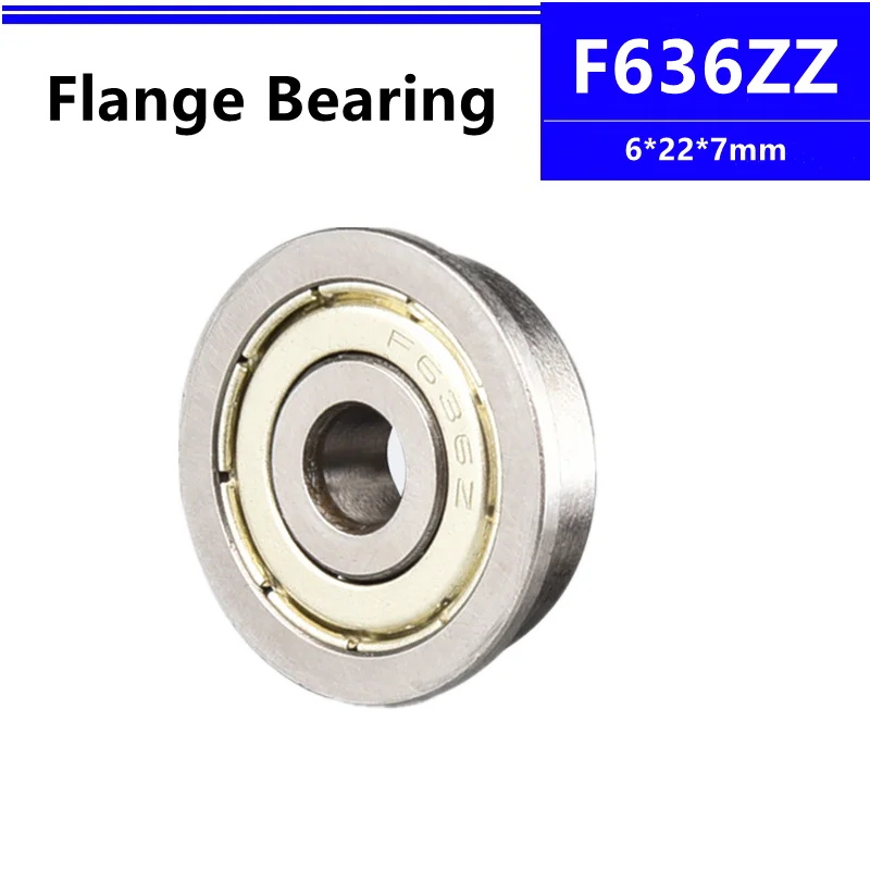 

50pcs/100pcs F636ZZ 6*22*7mm flange deep groove ball bearing 6x22x7mm F636Z Flanged bearing 3d printer