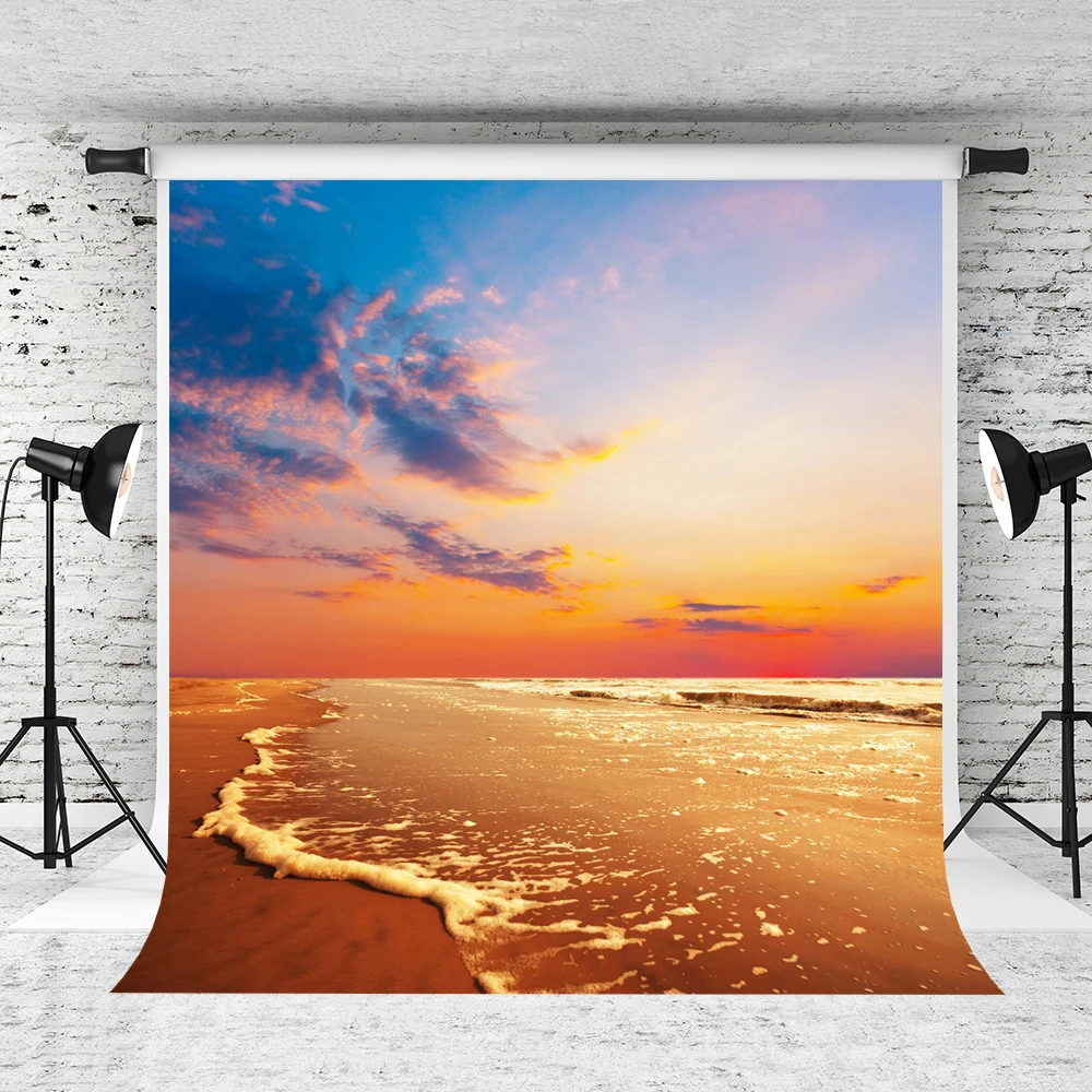 

VinylBDS Summer Seaside Photography Studio Background Night Beach Photo Backdrops Newborn Photography Props Backdrops