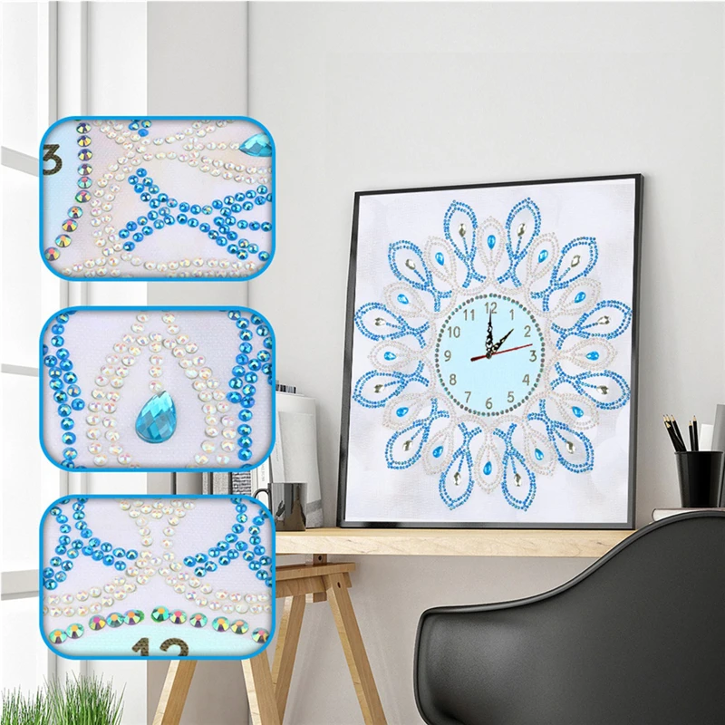 Żywe Rose Peacock motyl zegar ścienny i diament malarstwo Cross Stitch Diy diamenty haft mozaiki ścienne sztuki dekoracji wnętrz