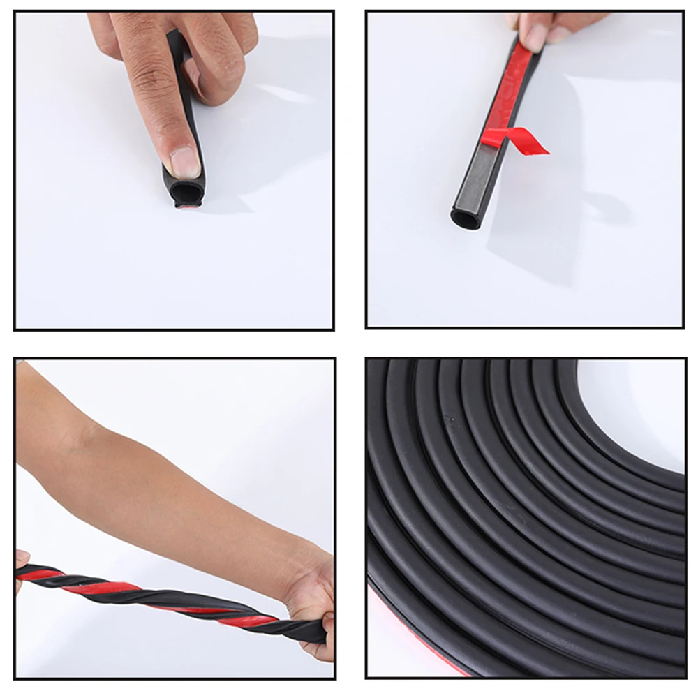 Sealing tape self-adhesive (small d-Profile 9x10mm), rubber gasket for car, car noise insulation