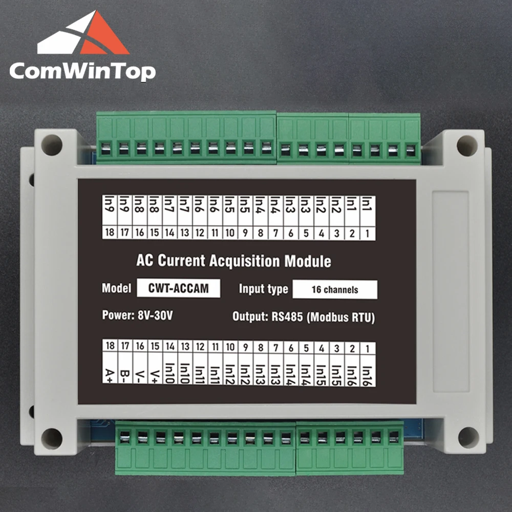 16-channel RS485 Modbus AC Current Acquisition Module