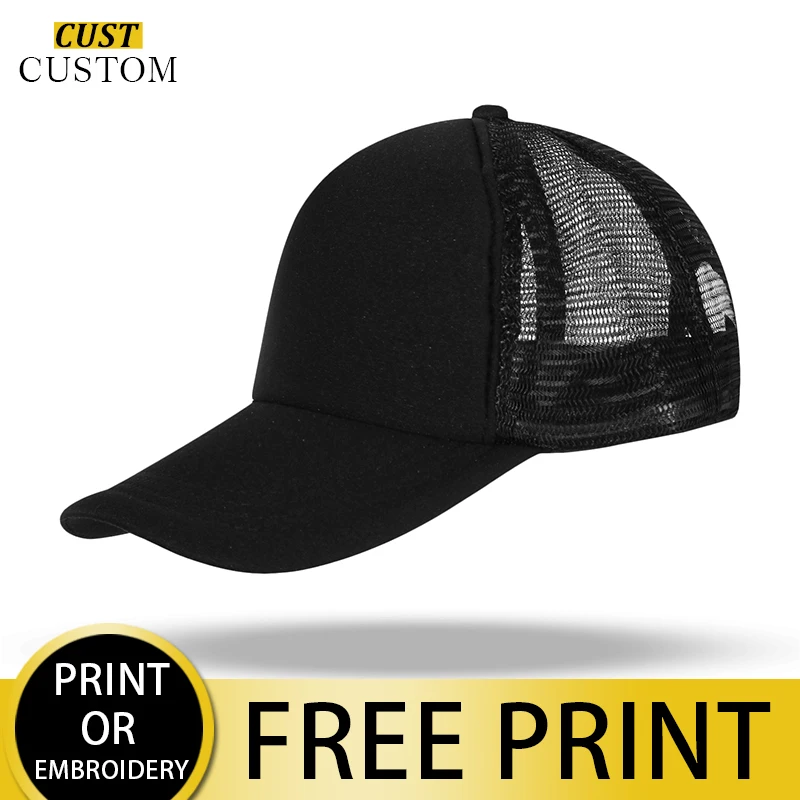 Hat Printing Logo Baseball Cap Men And Women Solid Color Mesh Hat Sun Hat Casual Hat Outdoor Sports Hip-hop Hat Golf Cap