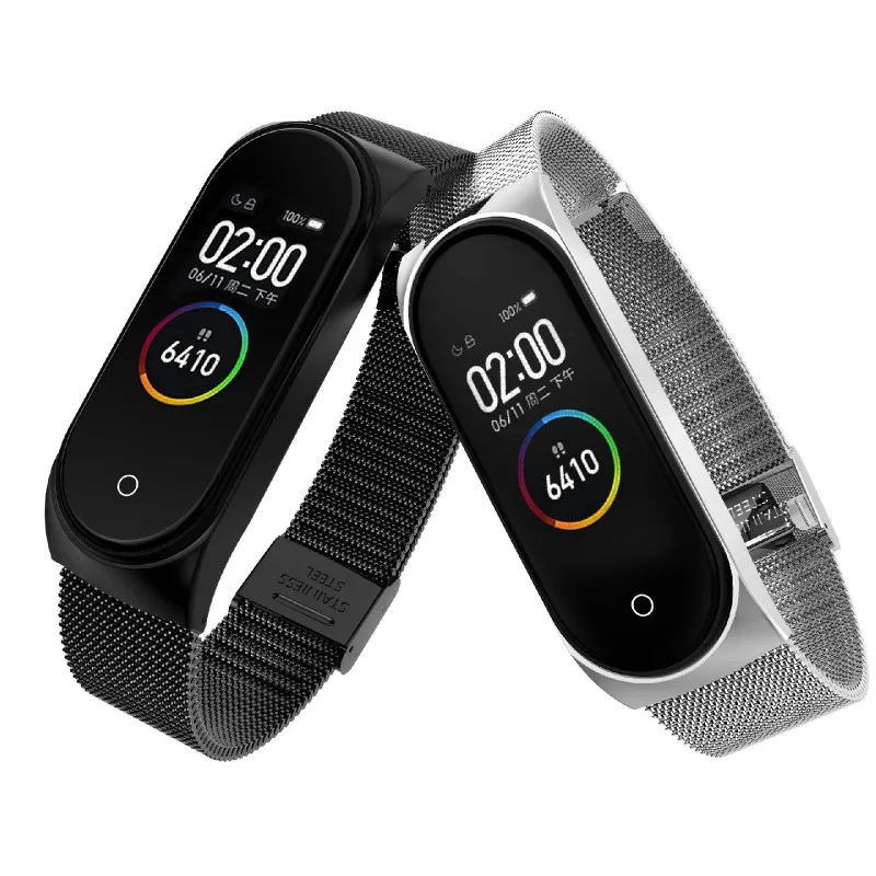 新xiaomi miバンド3 4ストラップメタルバックルmiband 4ストラップステンレス鋼ネジなしmiバンド3 xiaomi用miband 4