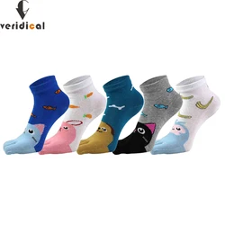 Reine Baumwolle Frauen Mädchen Fünf Finger Knöchel Socken Niedlichen Tier Bär Katze Kaninchen Neuheit Mode Junge No Show Socken Mit zehen Cartoon