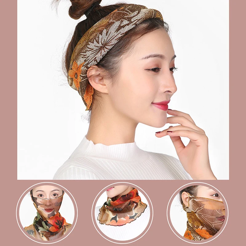 Summer Outdoor Full Face Breathable Chiffon Protector Windproof Mask  Sun-proof Equipment Women Accessor