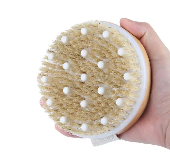 

New Style Hot Dry Skin Body Soft Natural Bristle SPA Brush Wooden Bath Shower Bristle Body Brush without Handle SN961