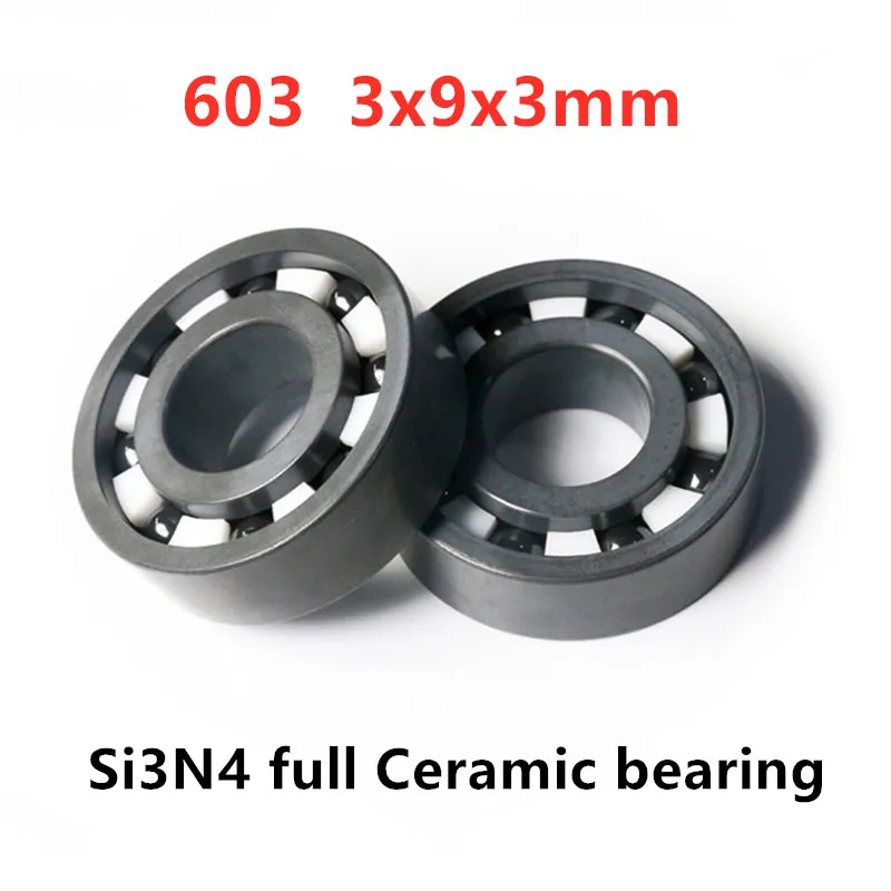 4pcs/10pcs Si3N4 Ceramic bearing 603 3x9x3 mm silicon nitride ceramic ball bearings 3*9*3mm