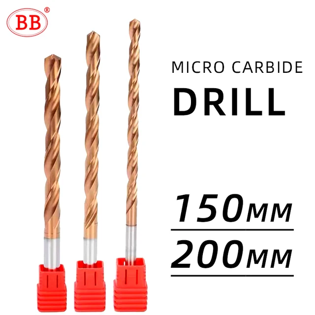 Wiertło z węglików spiekanych BB CNC 150 mm 200 mm Długość 3-16 mm Średnica Stal wolframowa Do stali nierdzewnej Metal Aluminium Miedź